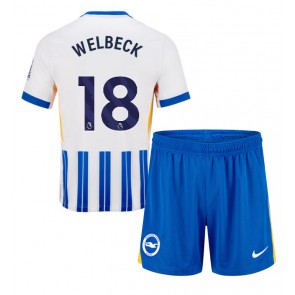 Billiga Brighton Danny Welbeck #18 Hemmatröja Barn 2024-25 Kortärmad (+ Korta byxor)